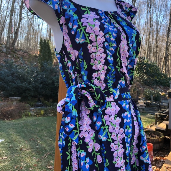 Lilly Pulitzer Maya Dress Bright Navy Fox - Picture 4 of 8
